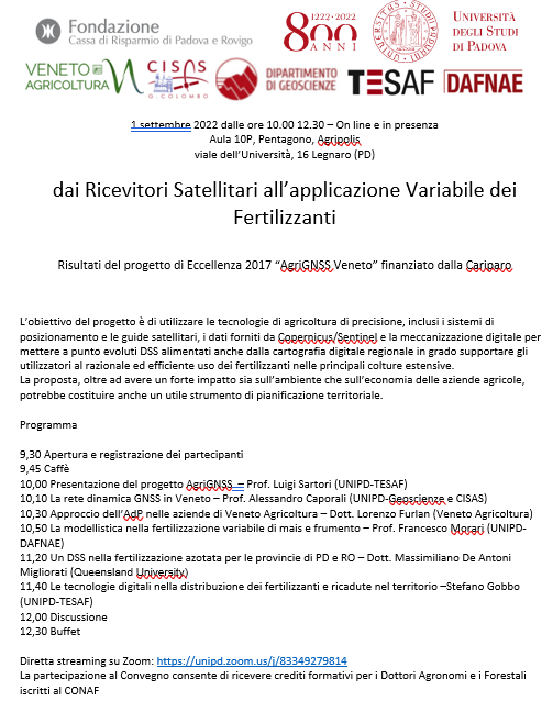 Programma Convegno ArgiGNSS