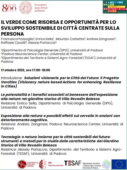 Programma seminario Varicities festival della sostenibilità 2022