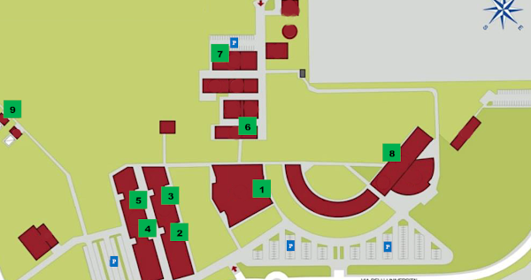 Mappa dei defibrillatori DAE presenti nel Campus